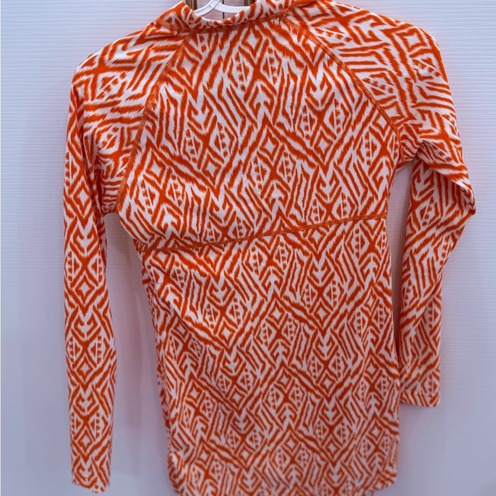 Coolibar Orange and White Patterned Top